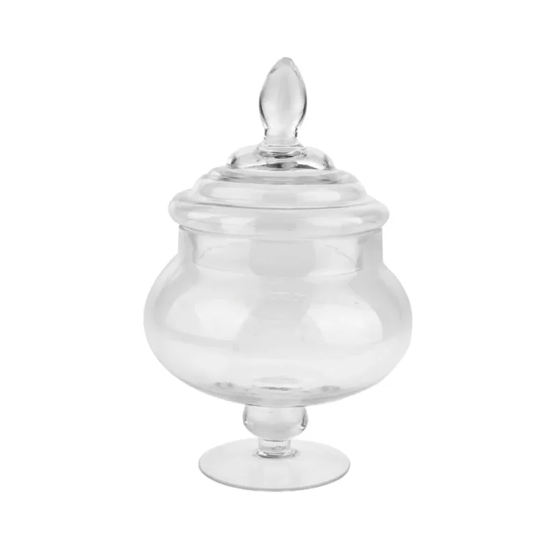 clear glass apothecary jar 11 inch squat bowl