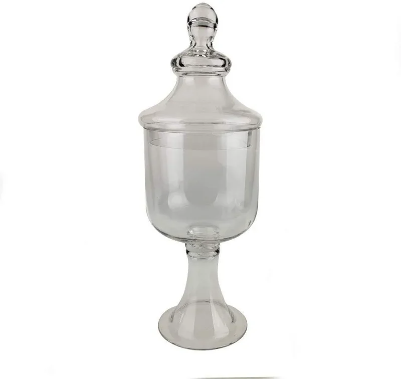 clear glass apothecary jar 18 inch trumpet shaped