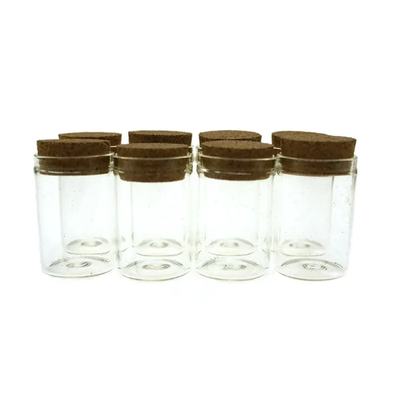 clear glass cork jar bottles 2 inch 12 pack