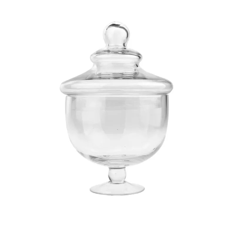 clear glass pedestal candy bowl 12 5 apothecary jar