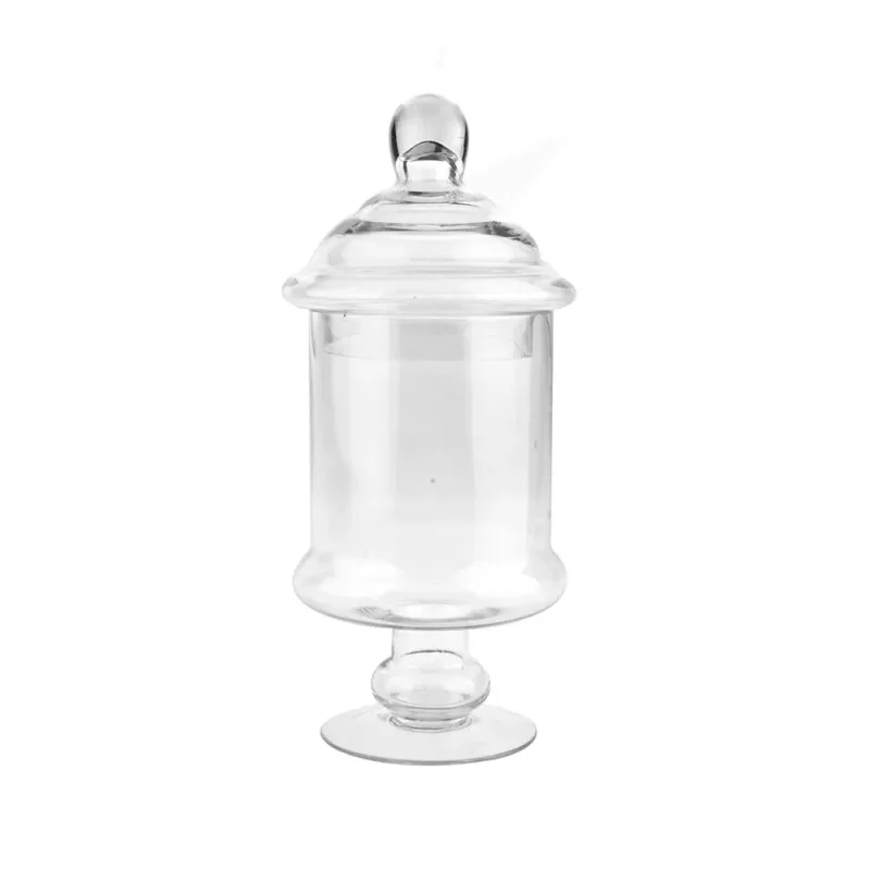 clear glass pedestal candy jar 12 5 apothecary style