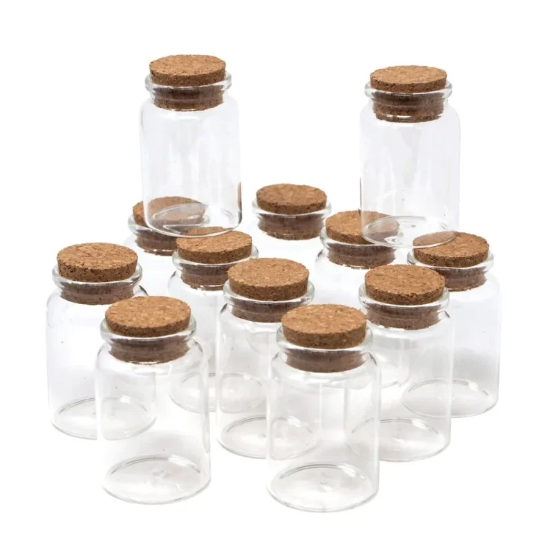 clear glass spice jars with cork lids 3 x 12 pack