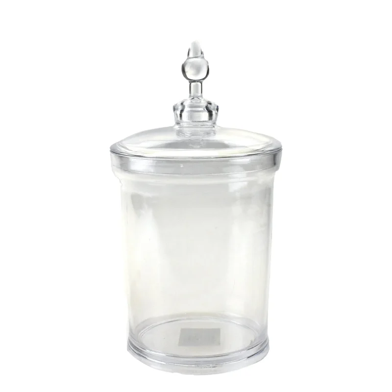 clear plastic candy jar w lid 11 5 inch cylindrical