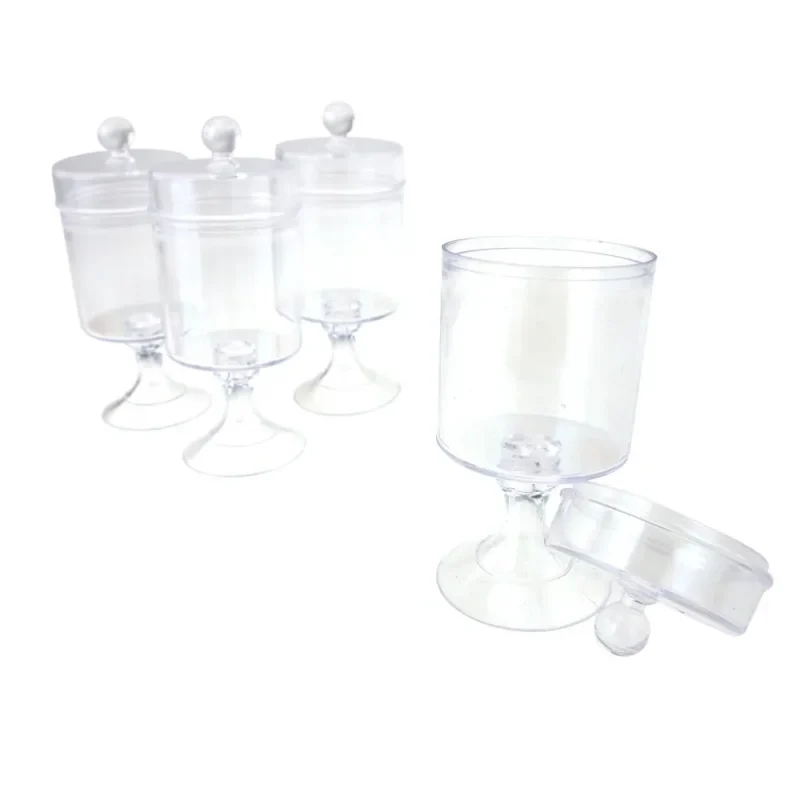 clear plastic candy jars 4 5 x 1 75 12 pack party favor containers