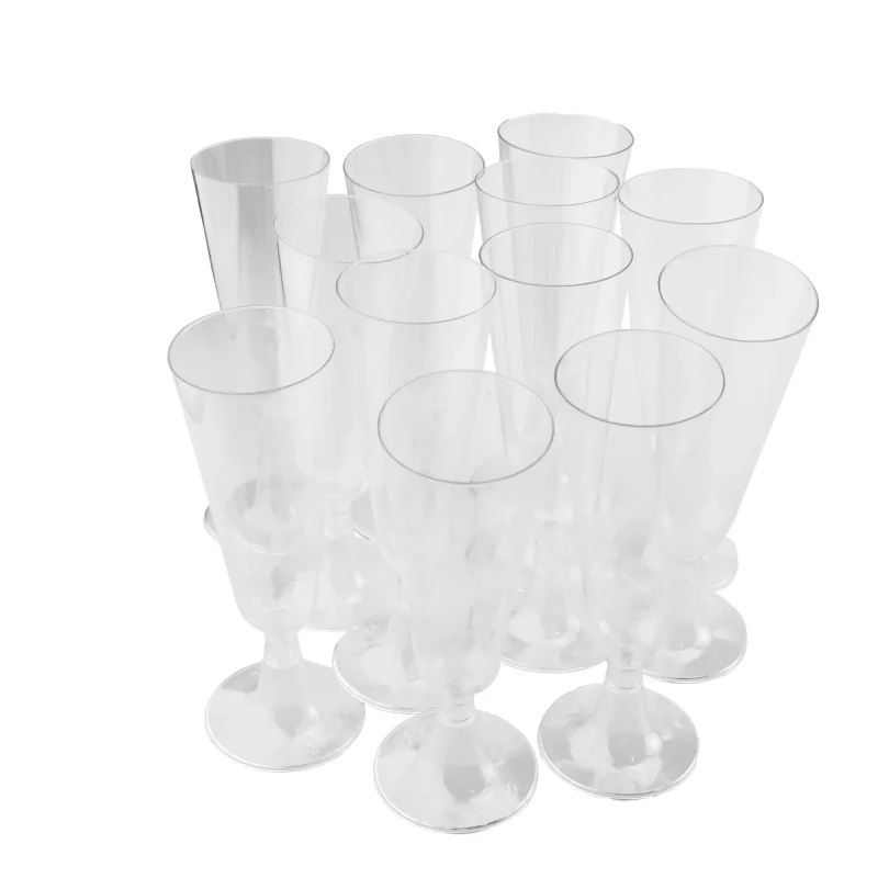 clear plastic champagne glasses 6 1 4 tall 12 pack