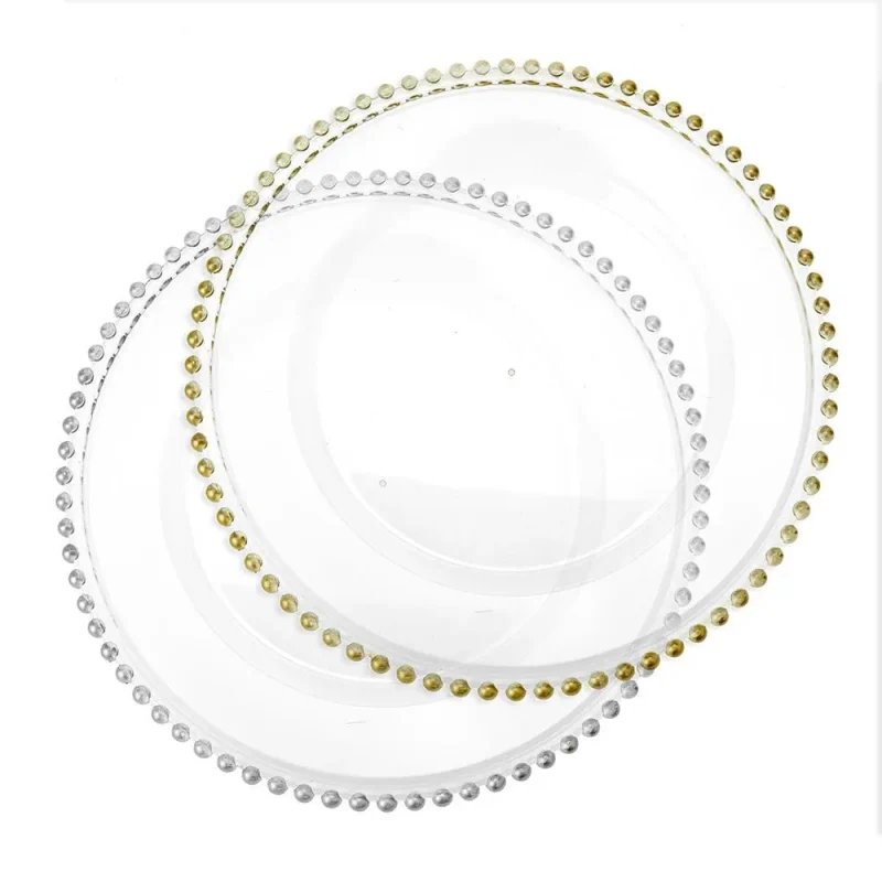 clear plastic charger plate 12 5 inch beaded edge 1 pack