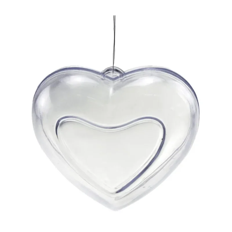 clear plastic heart ornaments 3 75 inch 12 pack