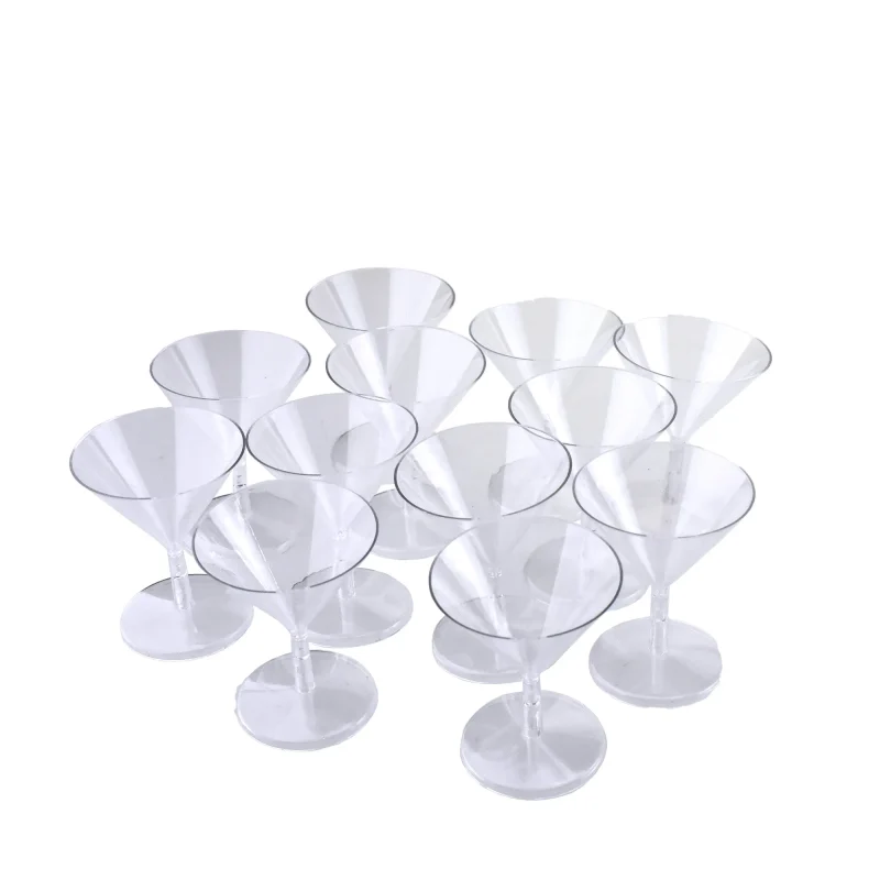 clear plastic martini glasses 12 pack 3 5 inch