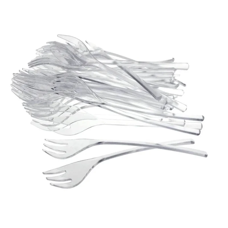 clear plastic mini dessert forks 4 inch 42 count