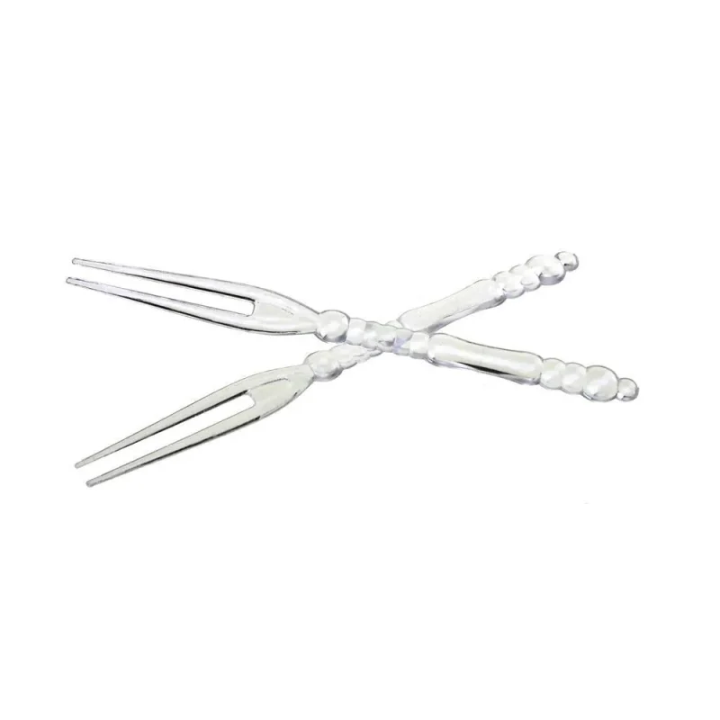 clear plastic mini fork sticks 3 5 inch 80 pack