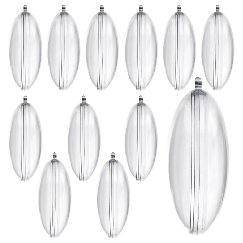 clear plastic oval ornaments 12 pack fillable design