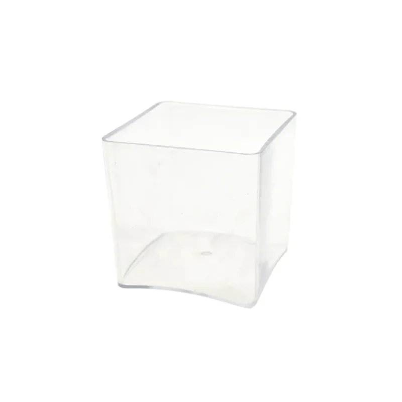 clear plastic square vase 4 x 4 for displays