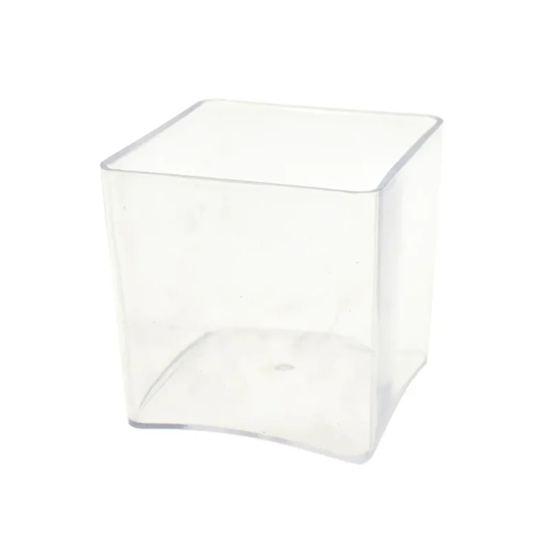 clear plastic square vase 6 x 6 display vase