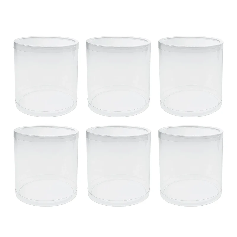 clear pvc cylinder containers 4x4 inches pack of 6