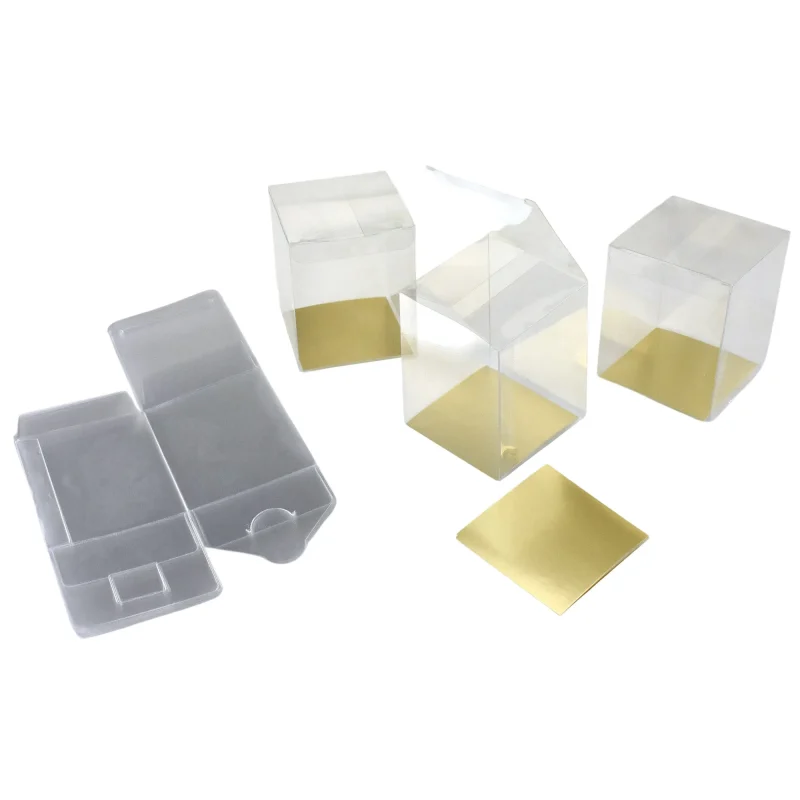 clear pvc gift boxes 3 75 x 3 75 x 4 5 12 pack