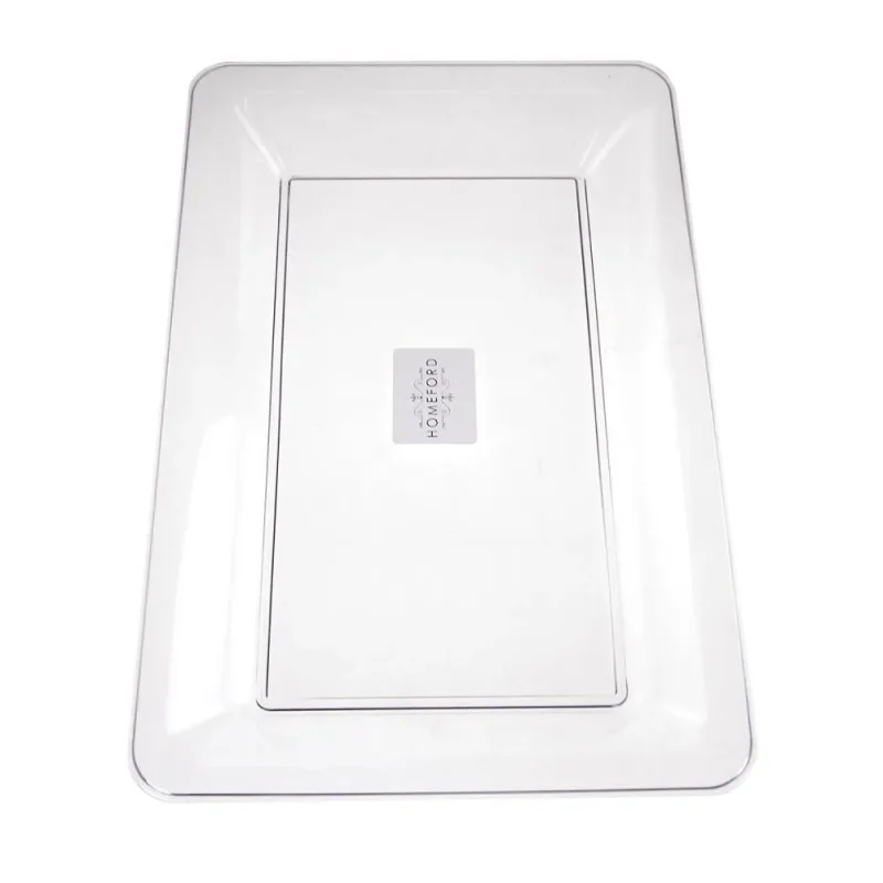 clear rectangle plastic serving tray 14 5 inch