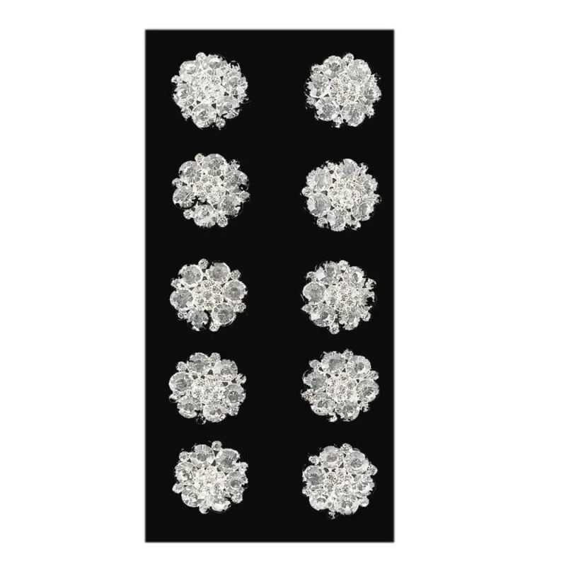 clear rhinestone flower accessories 1 diameter set of 10