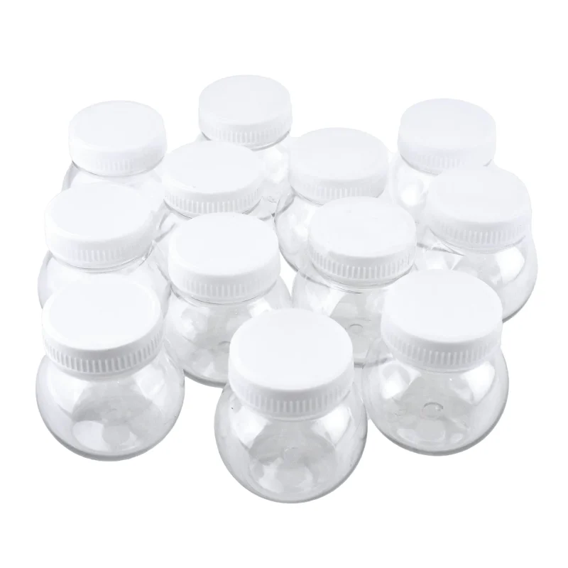 clear round plastic jars 3 12 pack white