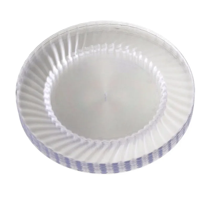 clear round plastic plates 9 inch 12 pack