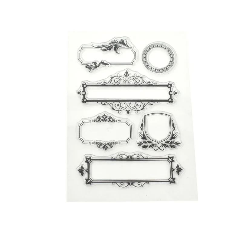 clear silicone stamps 6 piece elegant frames set