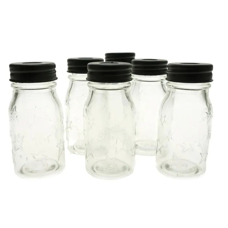 clear star glass mason jars 3 5 inch 6 pack