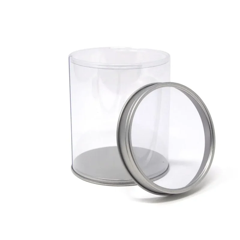 clear window cylinder tin lid 3 8 party favor