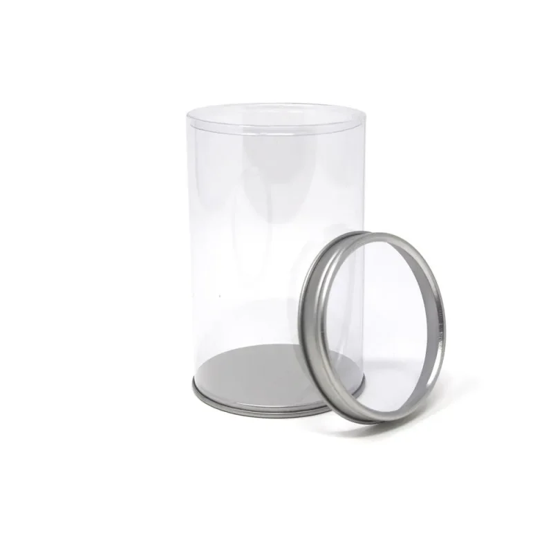 clear window cylinder tin lid 4 4 inch party favor