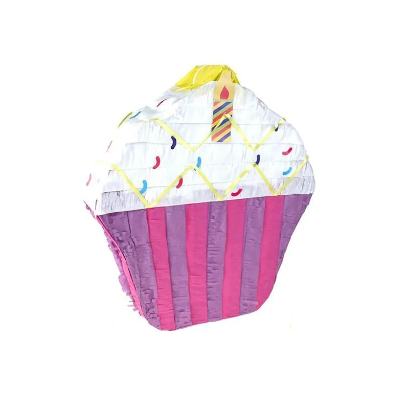 colorful 15 inch cupcake pinata white