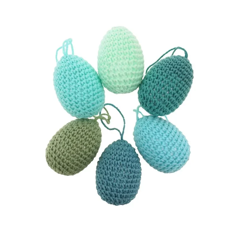 colorful 3 inch crochet easter eggs set 6 piece