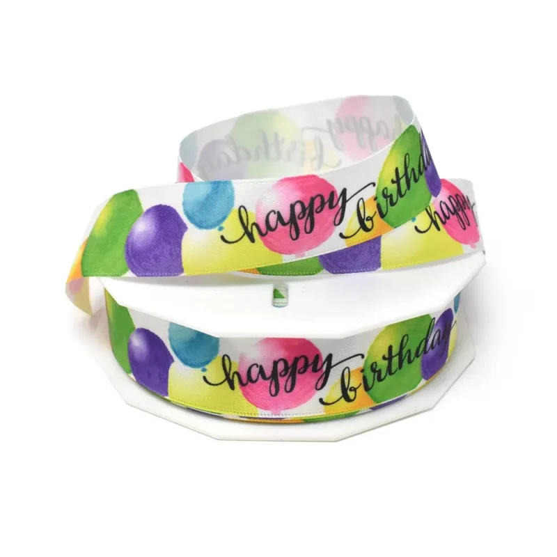 colorful birthday satin ribbon 7 8 x 20 yards