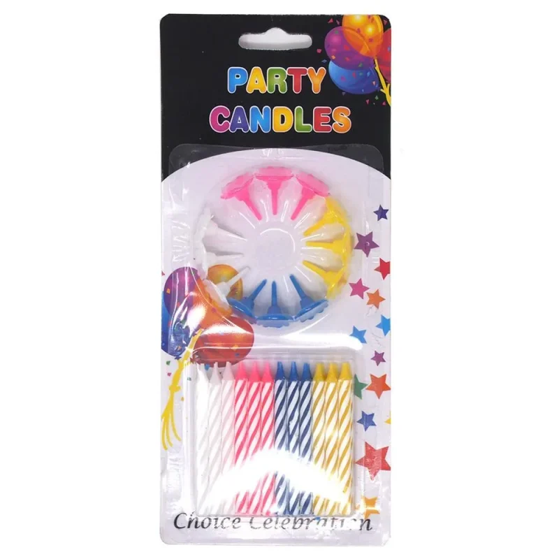 colorful candy stripe birthday candles 2 3 8 36 pack