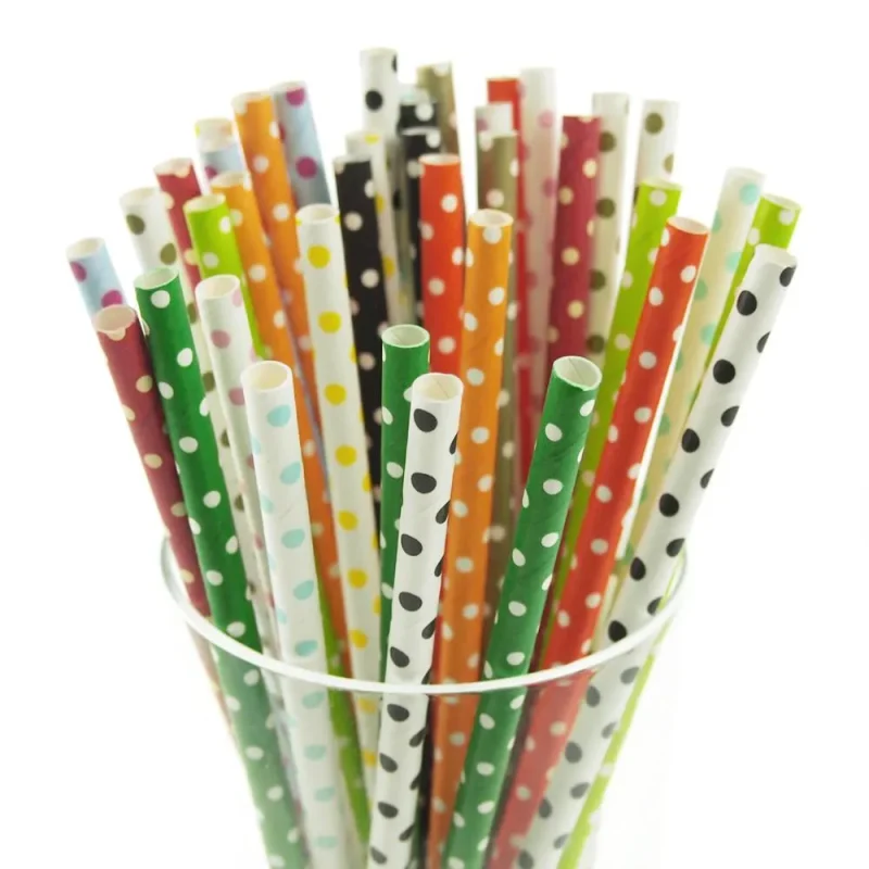 colorful dot paper straws 7 3 4 25 pack