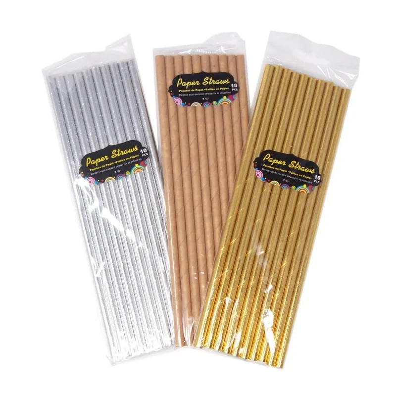 colorful paper straws 7 3 4 x 10 pack