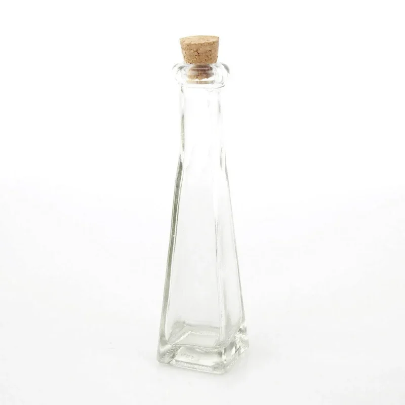 corked glass square bottle 7 inch wedding favors