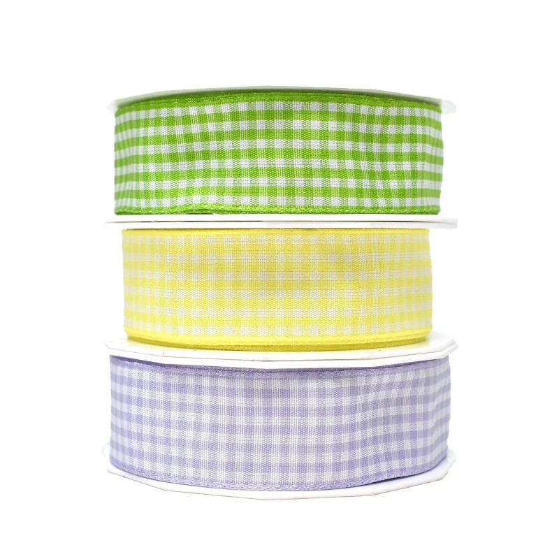 country check ribbon 1 x 10 yards