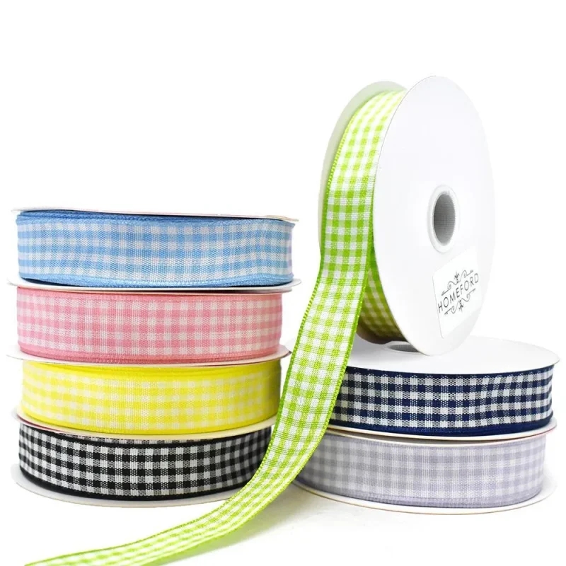 country check ribbon 5 8 x 10 yards