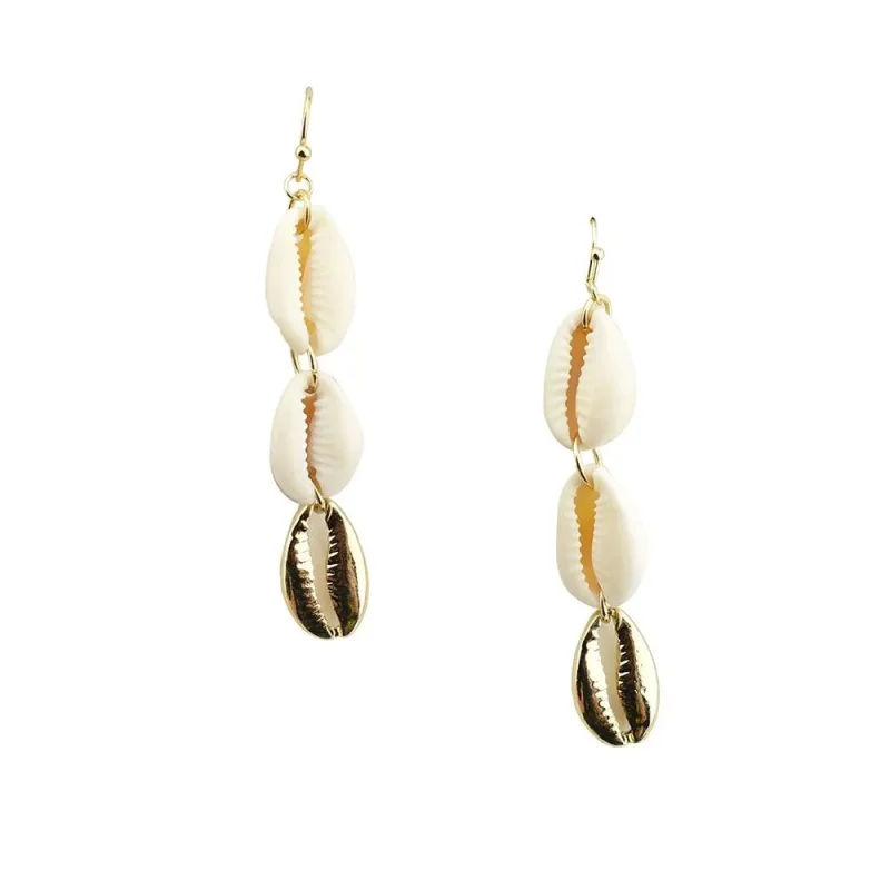 cowrie shell drop earrings 2