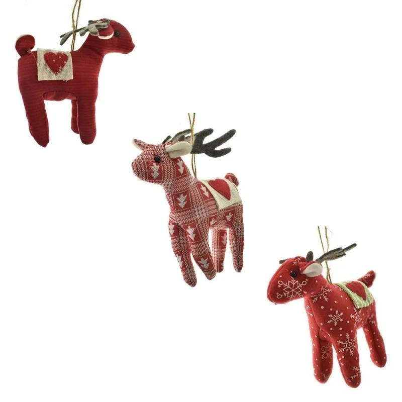 cozy red deer ornaments 3 piece set 6 5 inch