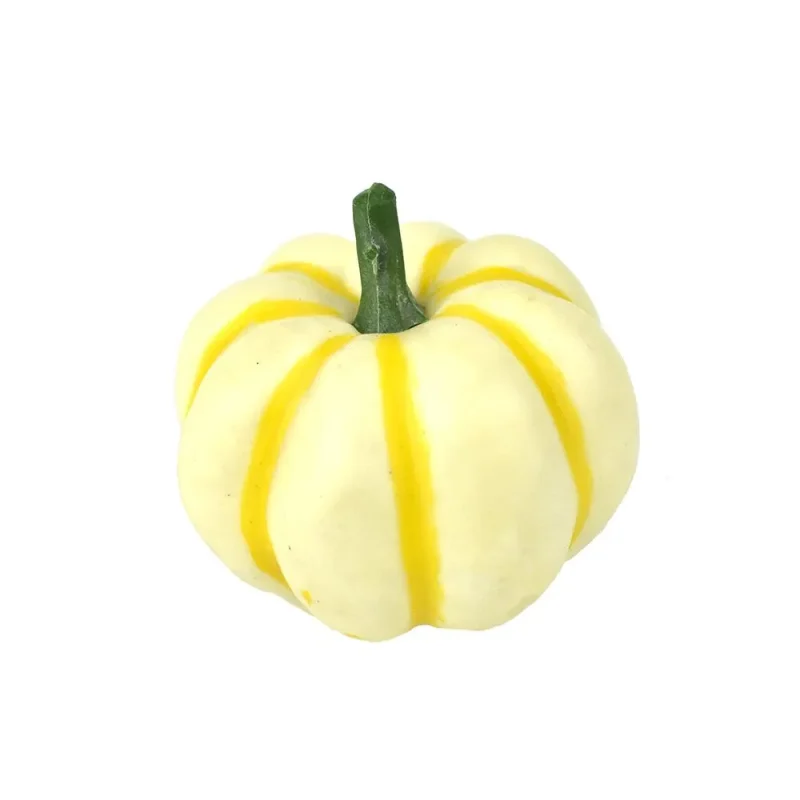 cream 2 inch artificial pumpkin decor