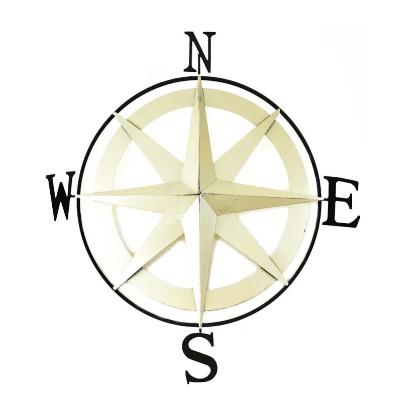 cream metal compass wall sculpture 29 inch