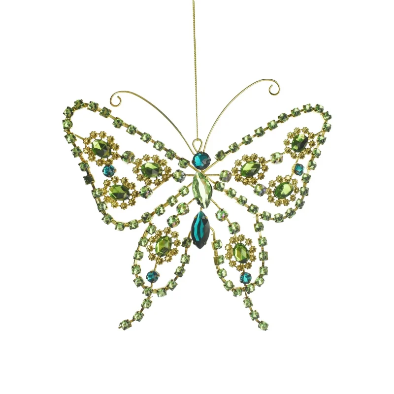 crystal butterfly christmas ornament 7 inch