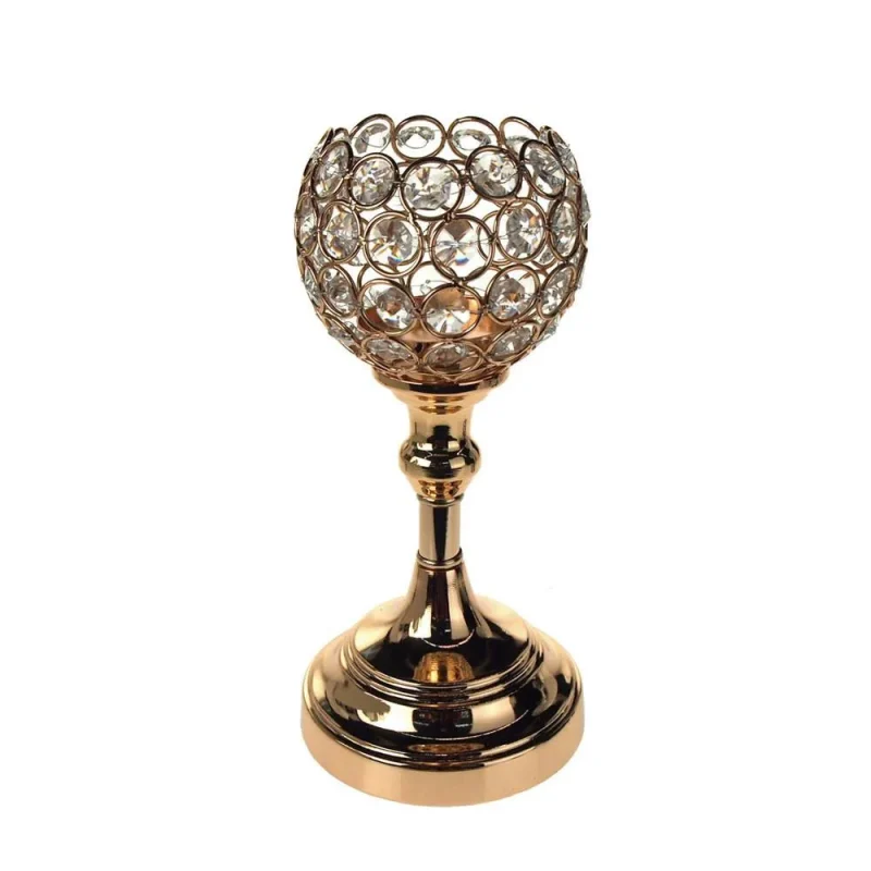 crystal globe metal candle holder centerpiece