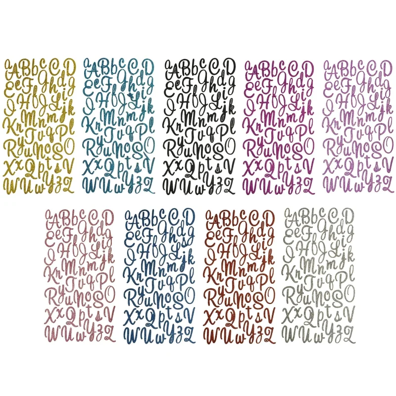 cursive alphabet glitter stickers 1 x 50pcs