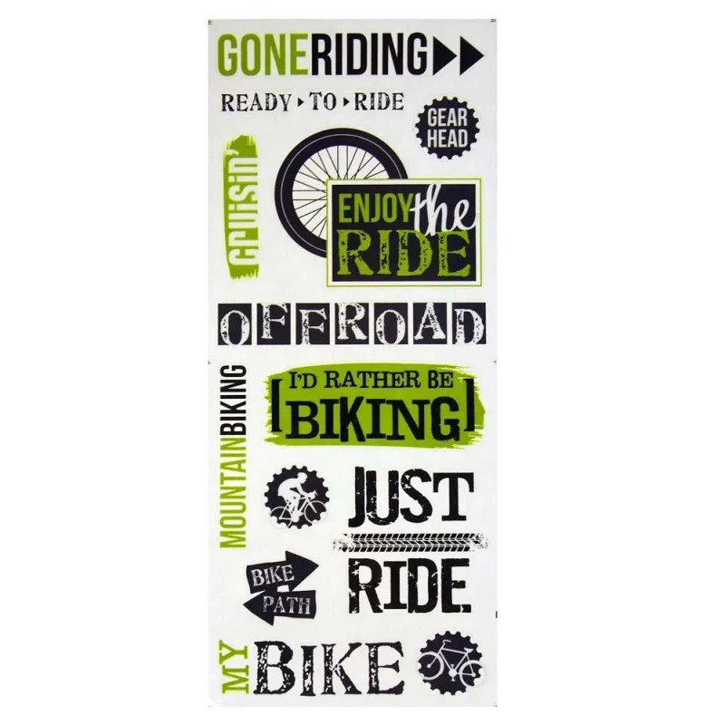 cycling themed waterproof stickers 13 pack