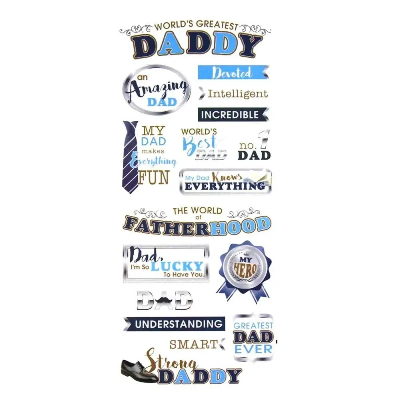 daddy photo safe stickers navy blue 17 pack