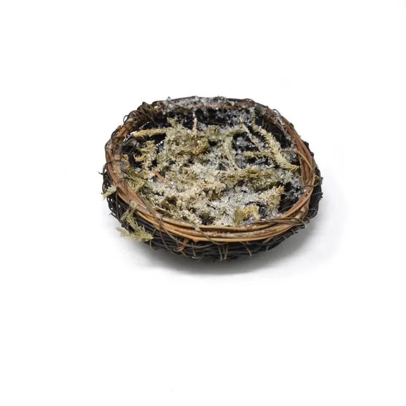 decorative bird nest with moss 4 inch artificial accent