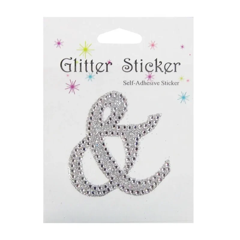 diamond glitter ampersand sticker 1 75