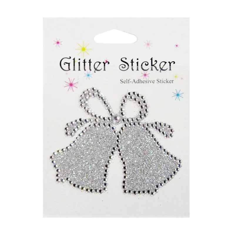 diamond glitter wedding bells stickers 2 75