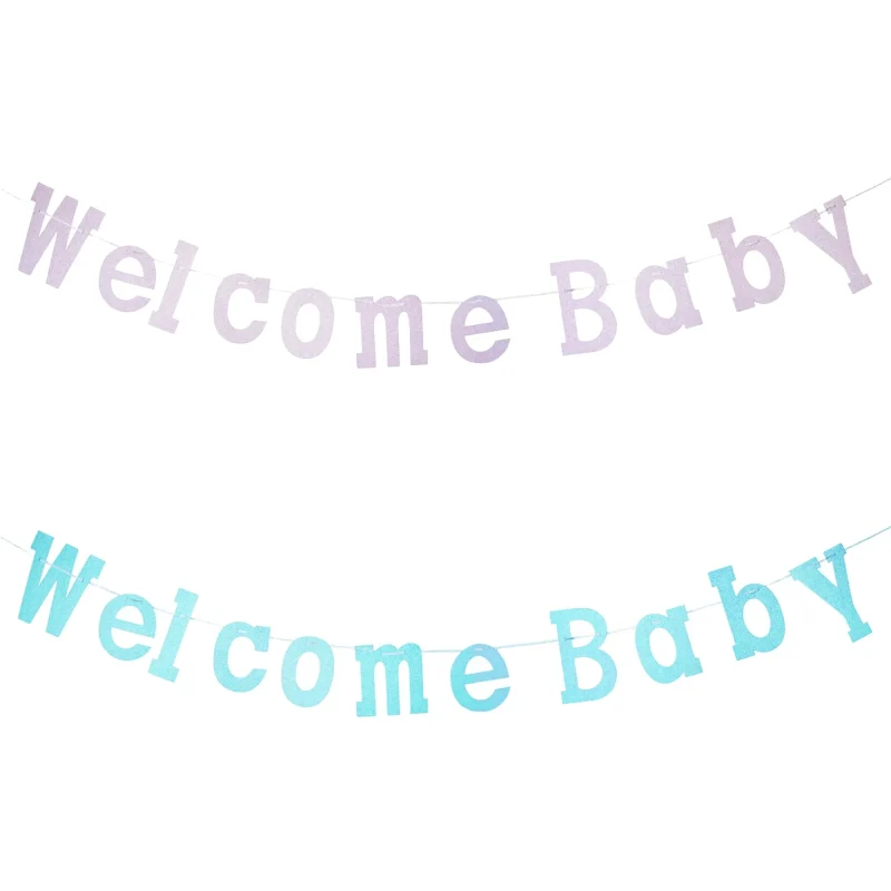 diamond glitter welcome baby garland 7ft x 7in