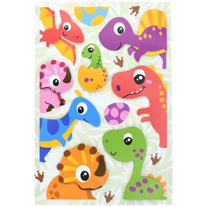 dinosaur 3d cardstock stickers 2 25 inch 10 pack